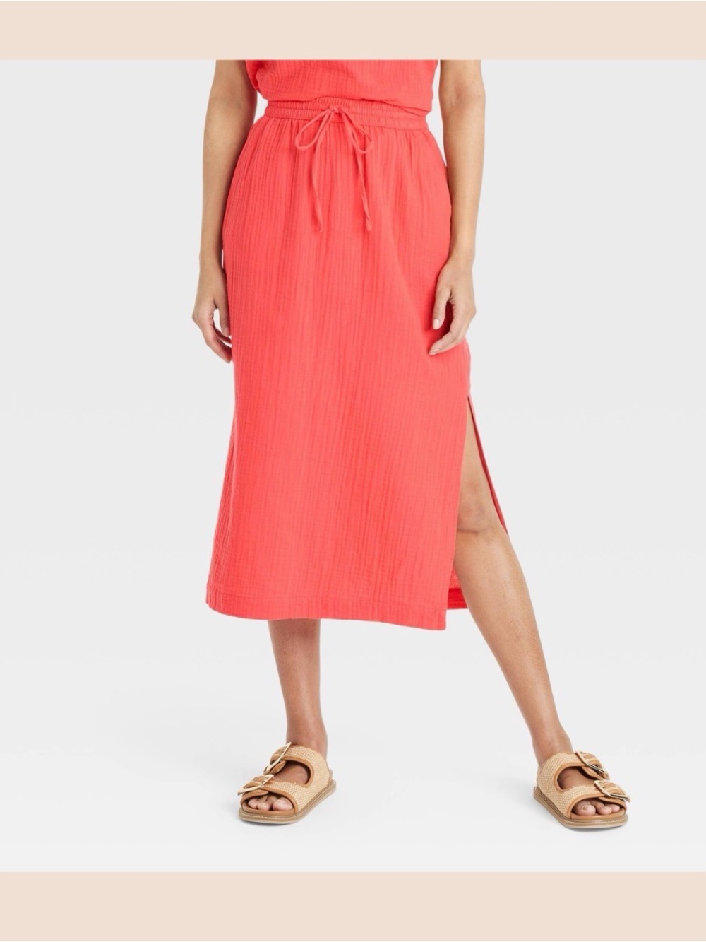 Universal Thread Gauze Midi Pencil Skirt